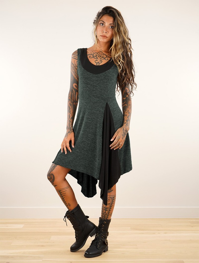 Lichen green and black Toonzshop Anonga Tunic Women Dress | 92801DOQE