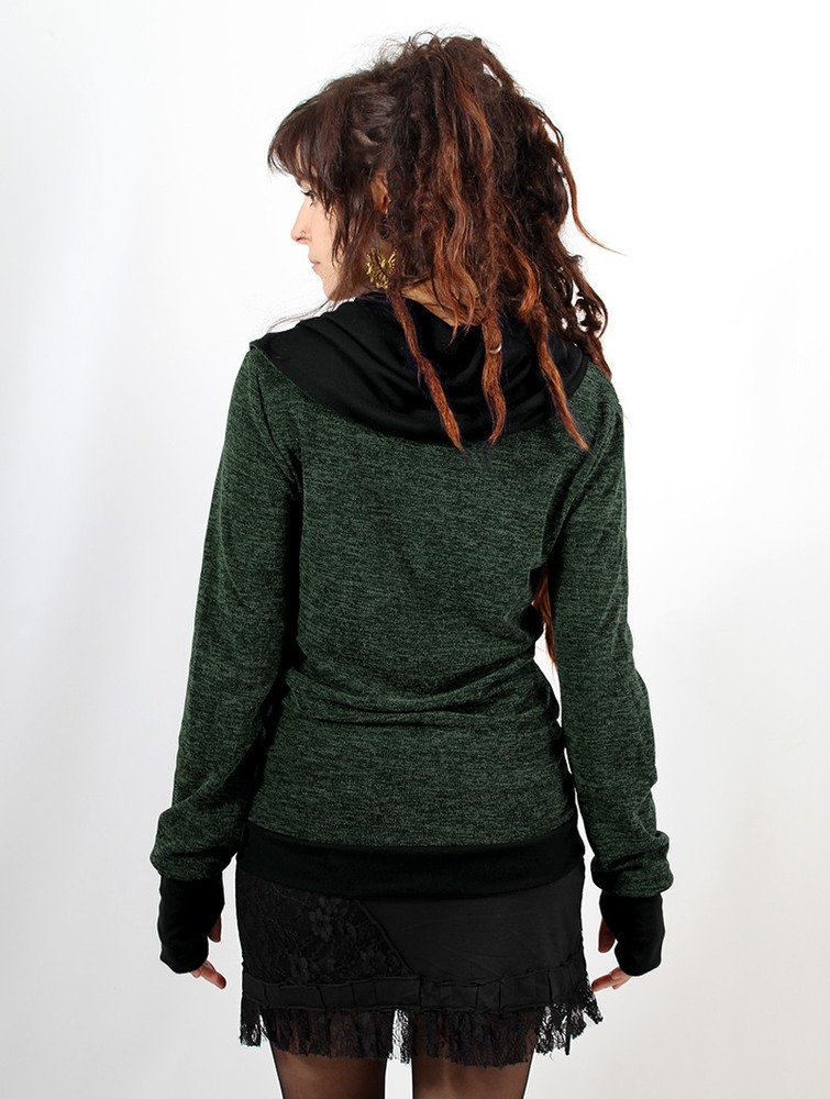 Lichen green and black Toonzshop Janjira Pullover Women Pullover | 95031VMJN