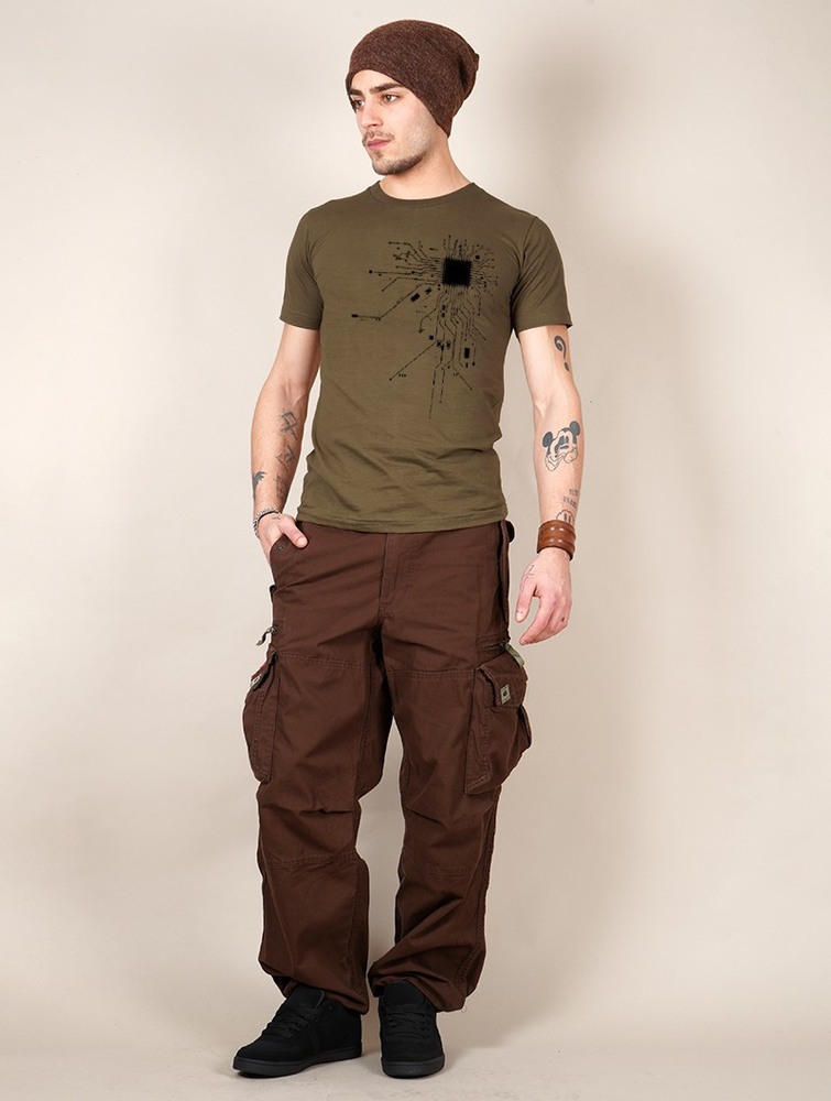 Light army green Toonzshop Electrosystem Printed Short Sleeve T-shirt Men T-Shirt | 01247YZBD