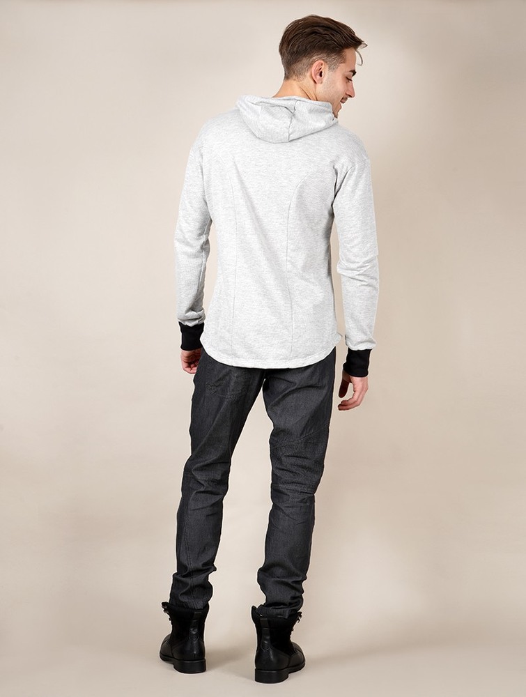 Light mottled grey Toonzshop Aldaron Hooded Long Sleeve Shirt Men Shirt | 05976YTIX