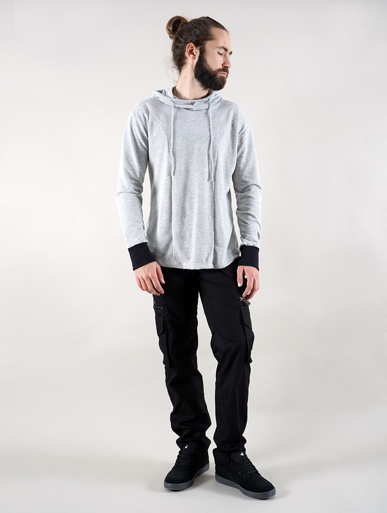 Light mottled grey Toonzshop Aldaron Hooded Long Sleeve Shirt Men Shirt | 05976YTIX