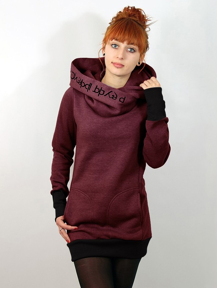 Mottled black wine Toonzshop Lovely Reaper Long Hoodie Women Hoodie | 45072NFZJ