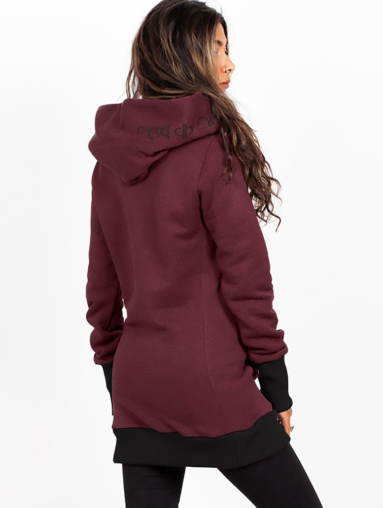 Mottled black wine Toonzshop Lovely Reaper Long Hoodie Women Hoodie | 45072NFZJ