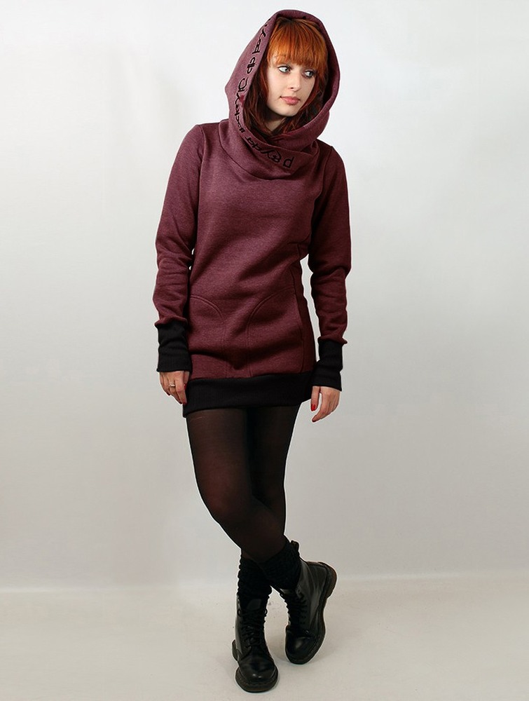 Mottled black wine Toonzshop Lovely Reaper Long Hoodie Women Hoodie | 45072NFZJ