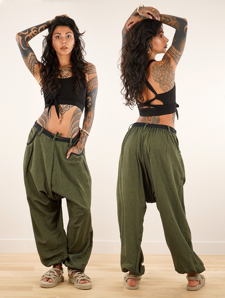 Mottled olive green Toonzshop Niharika Gender Neutral Sarouel Pants Women Pants | 17503YQHR