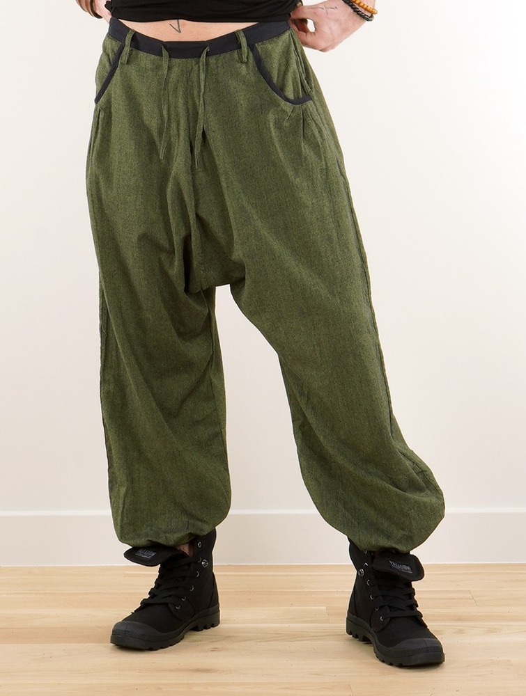 Mottled olive green Toonzshop Niharika Gender Neutral Sarouel Pants Women Pants | 17503YQHR