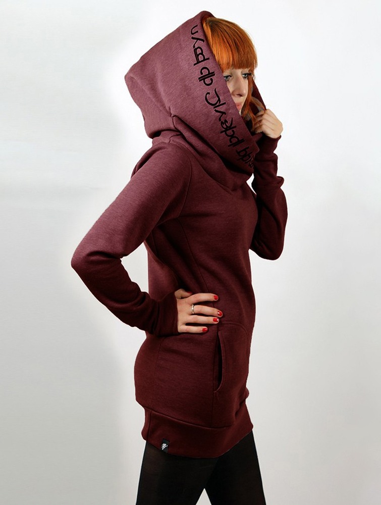 Mottled wine Toonzshop Lovely Reaper Long Hoodie Women Hoodie | 43785NZJS