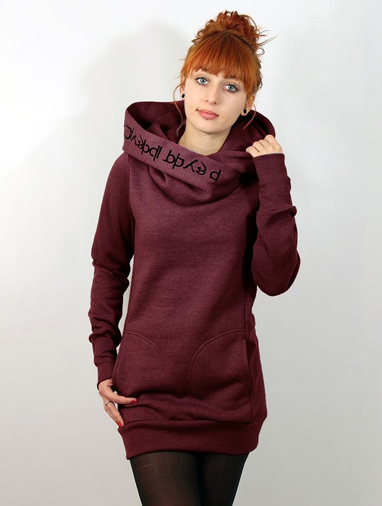 Mottled wine Toonzshop Lovely Reaper Long Hoodie Women Hoodie | 43785NZJS