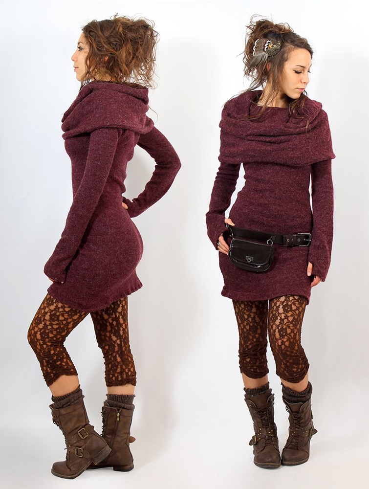 Mottled wine Toonzshop Mantra Sweater Dress Women Dress | 24589ZCKR