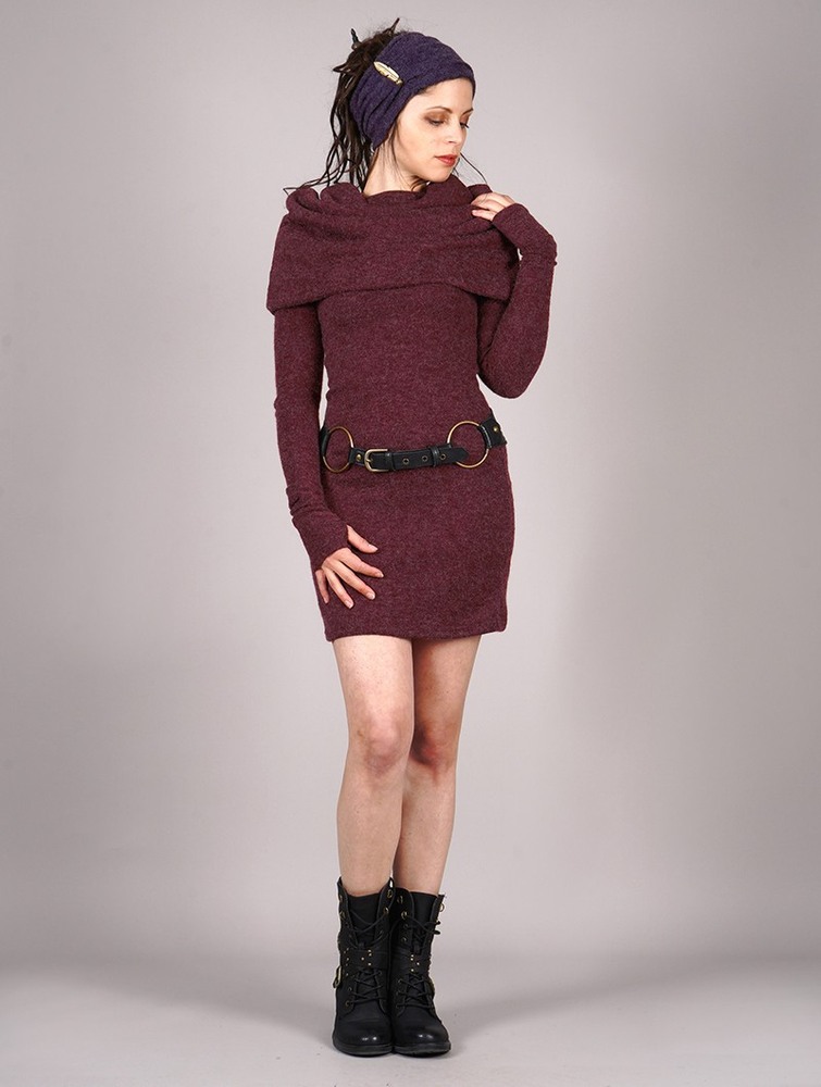 Mottled wine Toonzshop Mantra Sweater Dress Women Dress | 24589ZCKR