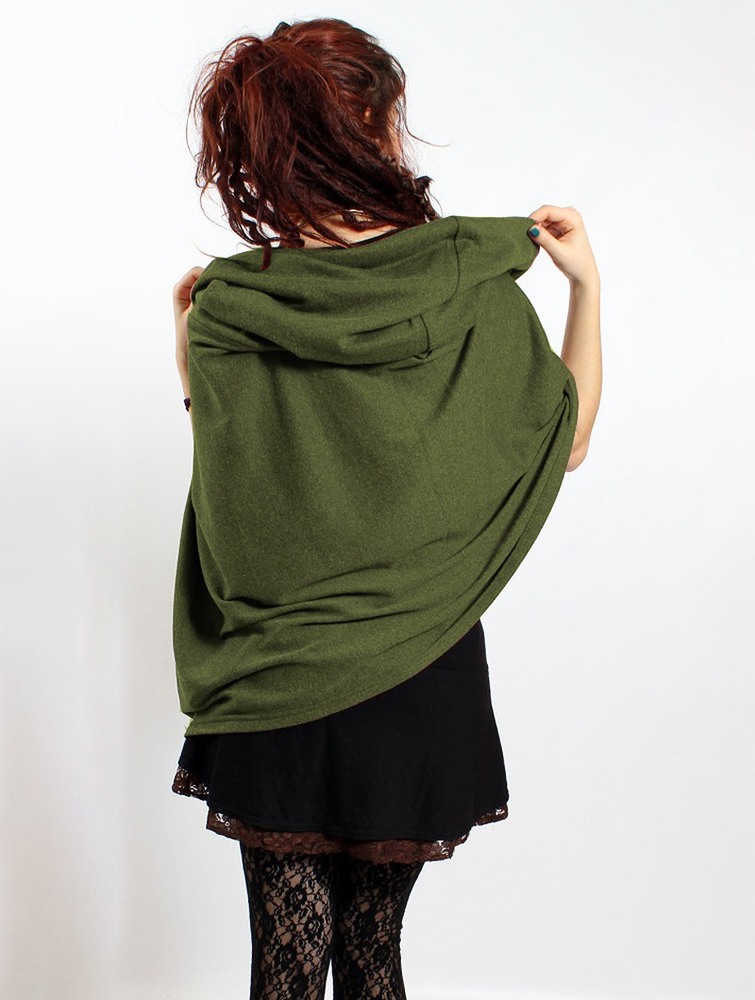 Olive Toonzshop Magik Hooded Cape Women Ponchos | 27108GRZL