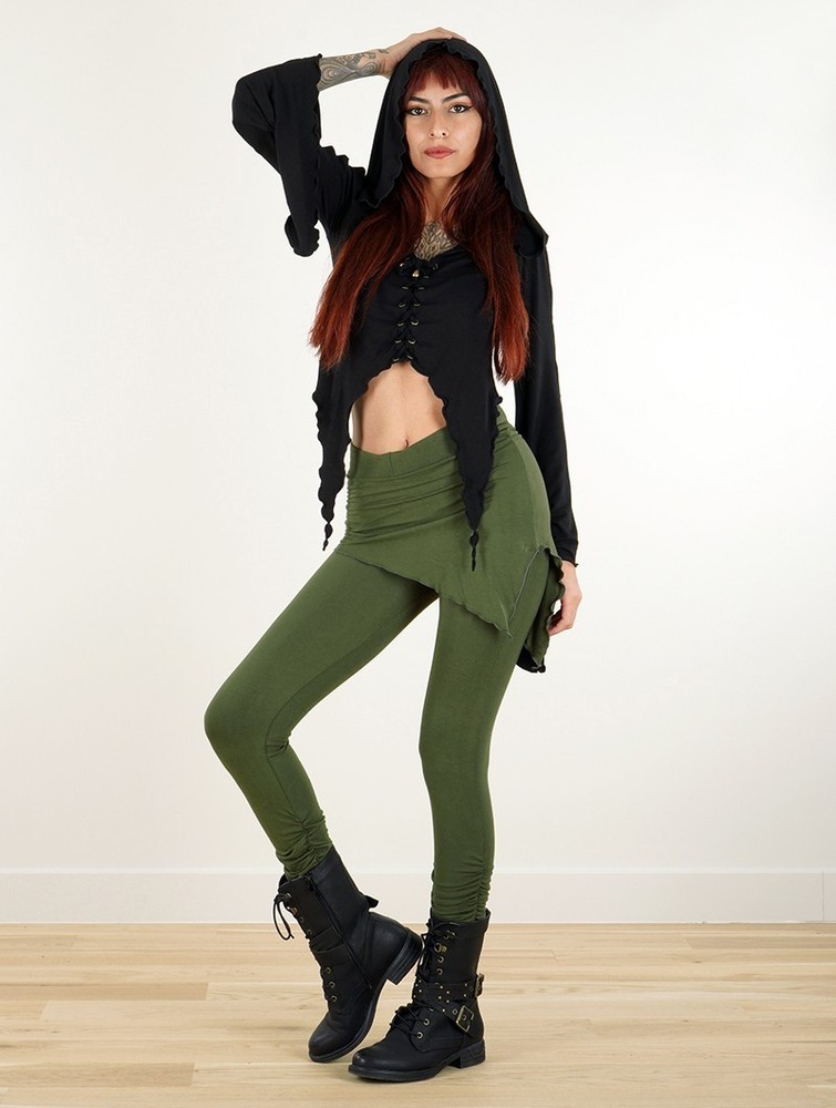 Olive green Toonzshop Seiji Skirted Leggings Women Leggings | 81239YOMV