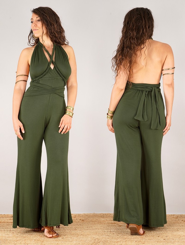 Olive green Toonzshop Wakiza Infinity Jumpsuit Women Jumpsuit | 41538LRZG