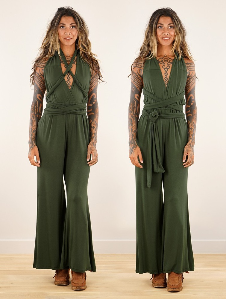 Olive green Toonzshop Wakiza Infinity Jumpsuit Women Jumpsuit | 41538LRZG