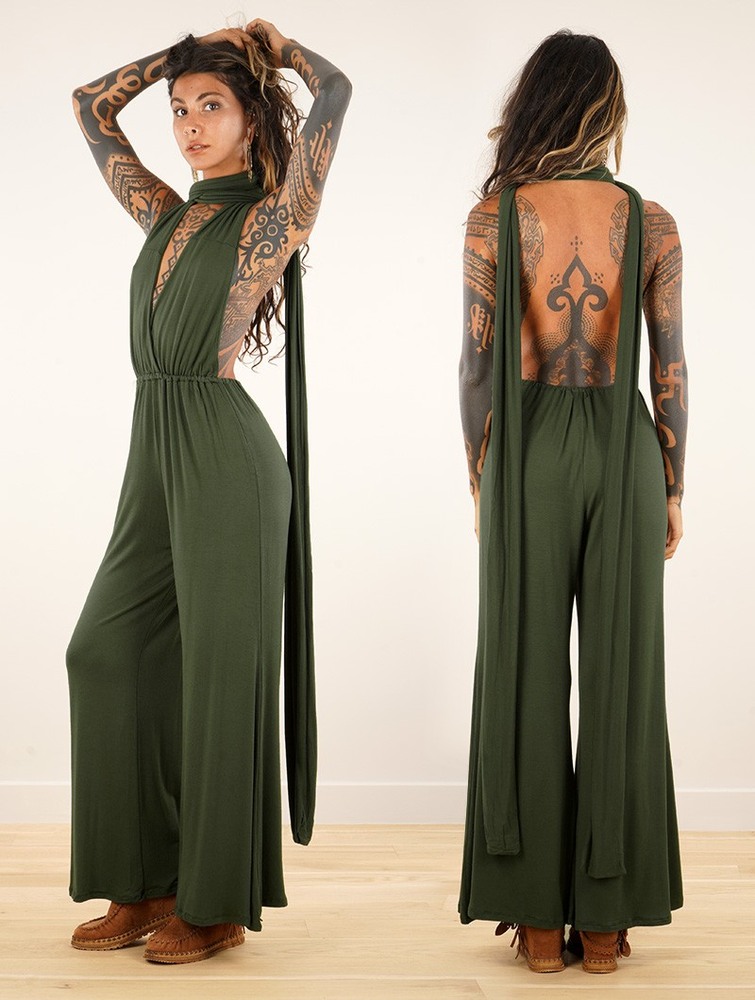 Olive green Toonzshop Wakiza Infinity Jumpsuit Women Jumpsuit | 41538LRZG