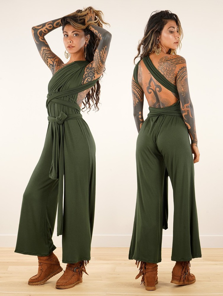 Olive green Toonzshop Wakiza Infinity Jumpsuit Women Jumpsuit | 41538LRZG