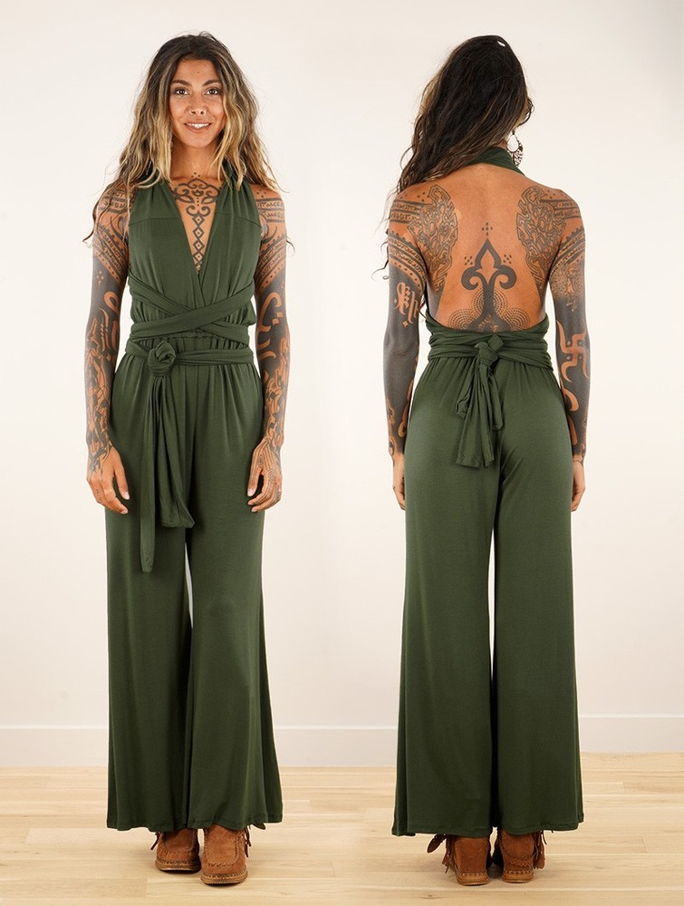 Olive green Toonzshop Wakiza Infinity Jumpsuit Women Jumpsuit | 41538LRZG