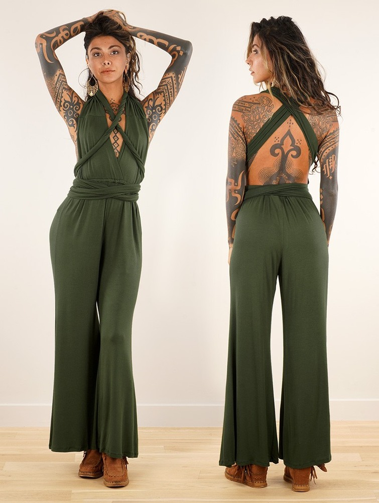 Olive green Toonzshop Wakiza Infinity Jumpsuit Women Jumpsuit | 41538LRZG