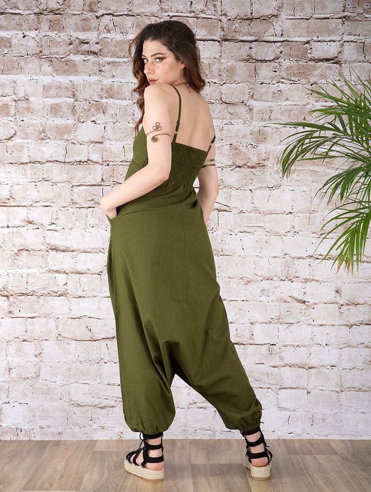 Olive green Toonzshop Yahnaa Harem Pant Overalls Women Pants | 84562HAKR