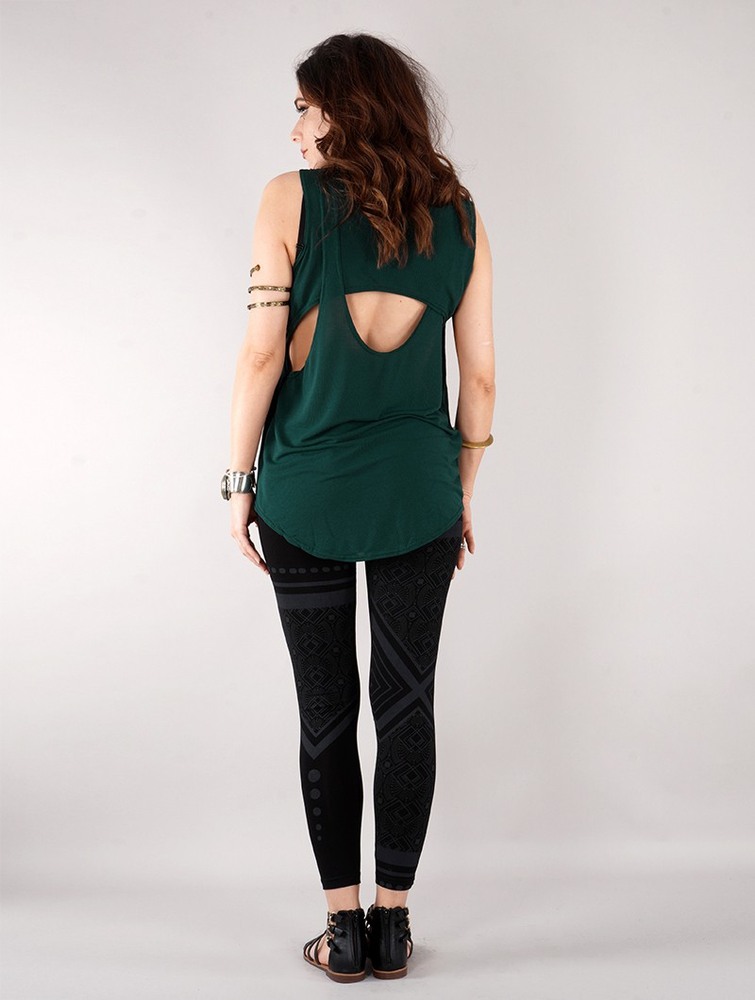 Peacock teal Toonzshop Leigha Loose Sleeveless Top Women Tops | 59783ZXJD