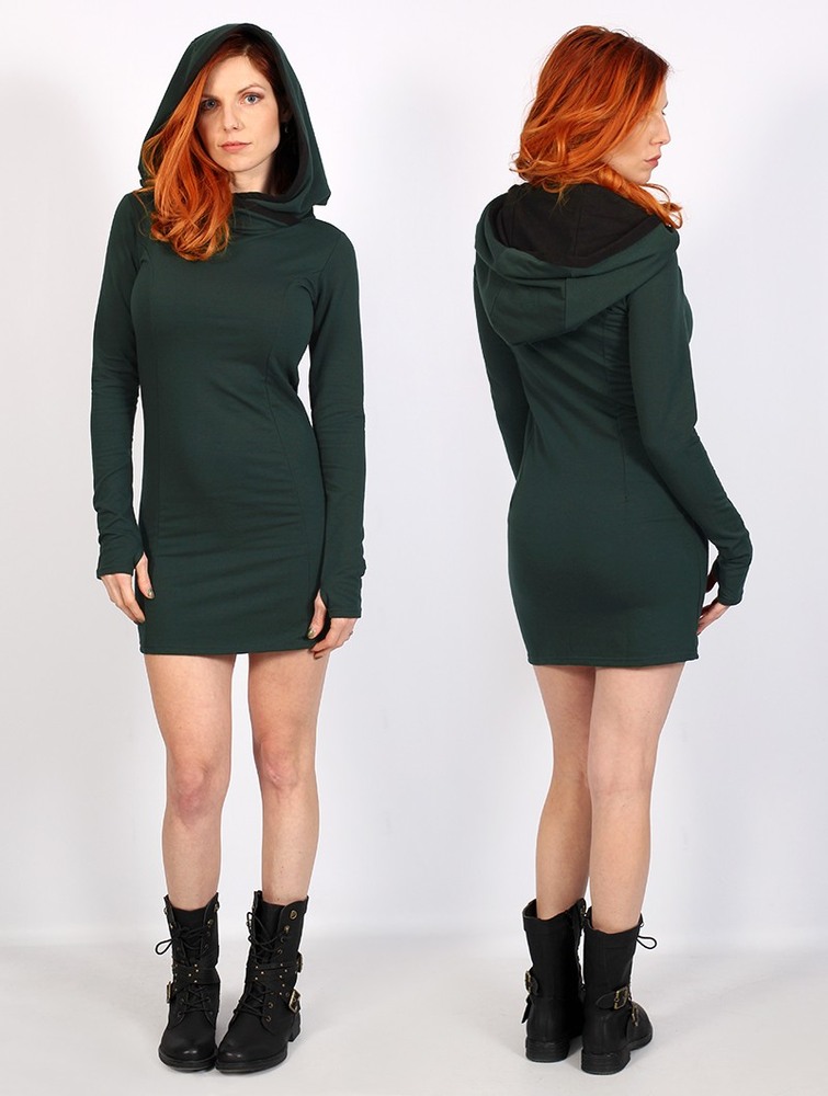 Peacock teal Toonzshop Myäa Sweatshirt Dress Women Dress | 12607DCOH