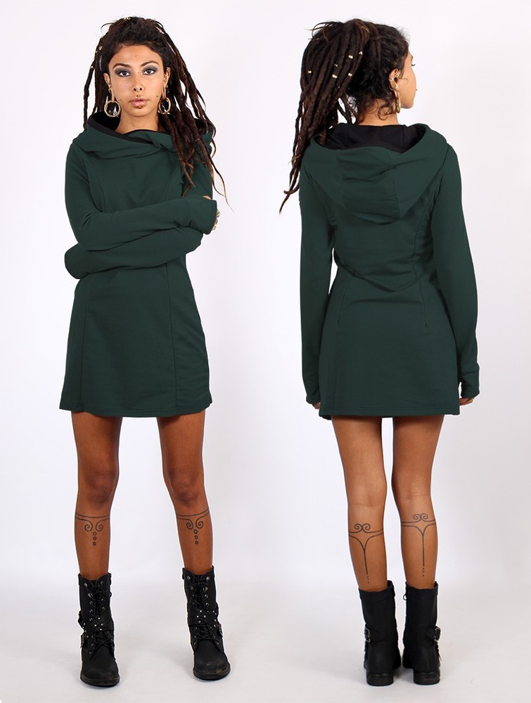 Peacock teal Toonzshop Myäa Sweatshirt Dress Women Dress | 12607DCOH