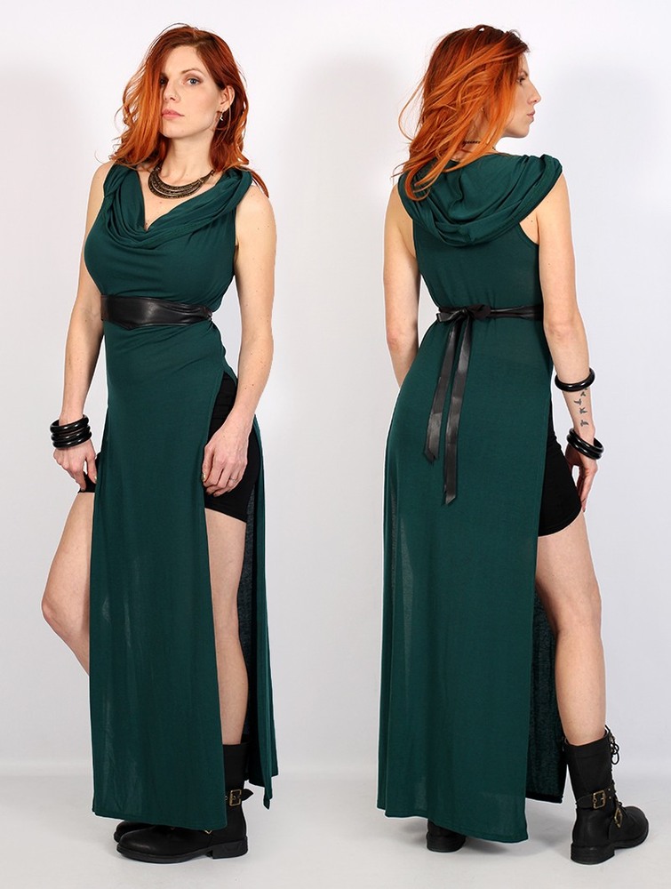 Peacock teal Toonzshop Nephilim Long Slit Dress Women Dress | 68147CJZE