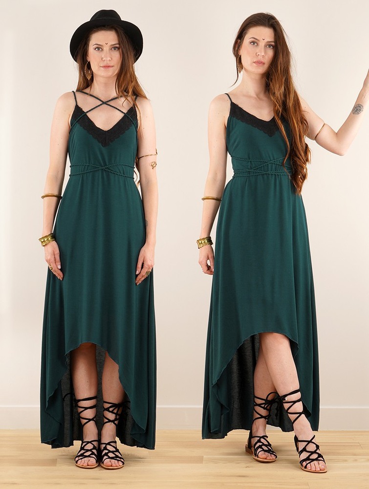 Peacock teal Toonzshop Topäaz Loose Strappy Long Dress Women Dress | 27985COGN