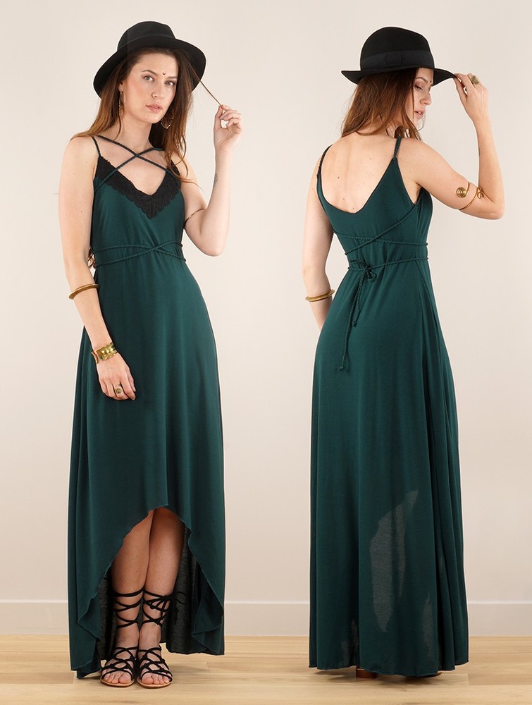 Peacock teal Toonzshop Topäaz Loose Strappy Long Dress Women Dress | 27985COGN