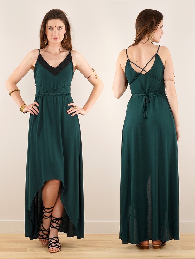 Peacock teal Toonzshop Topäaz Loose Strappy Long Dress Women Dress | 27985COGN