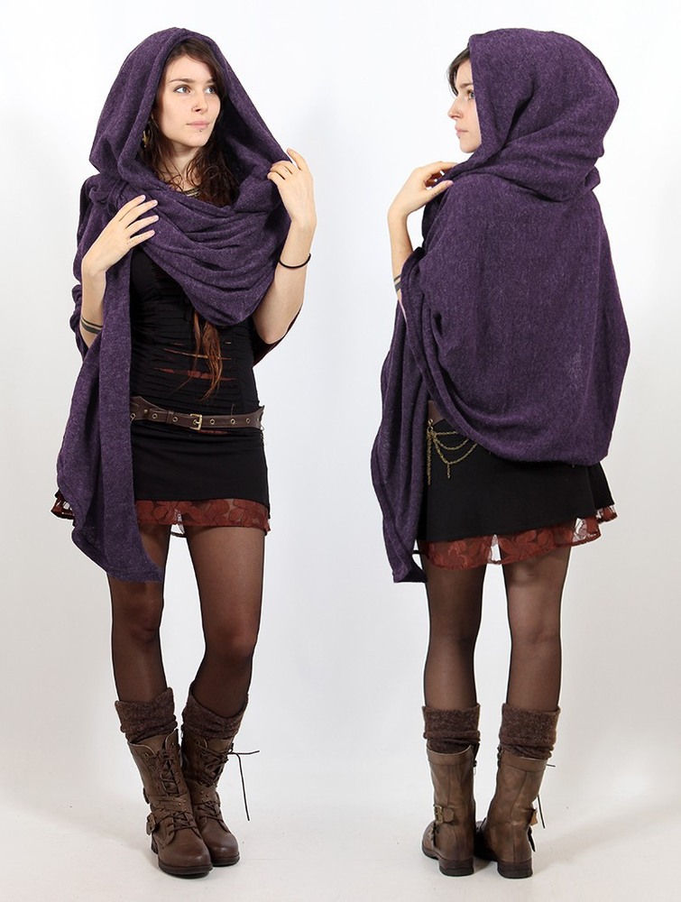 Purple Toonzshop Danae Hooded Cape Women Ponchos | 81074HNVT