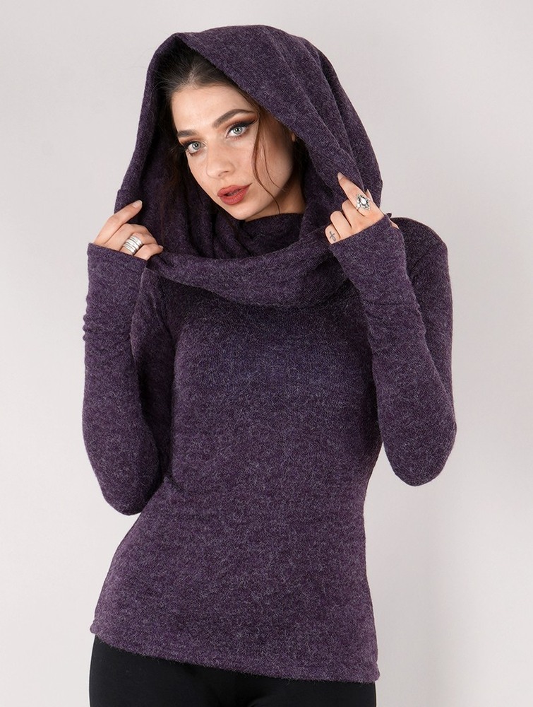 Purple Toonzshop Mantra Big Collar Sweater Women Sweater | 60745SFQK