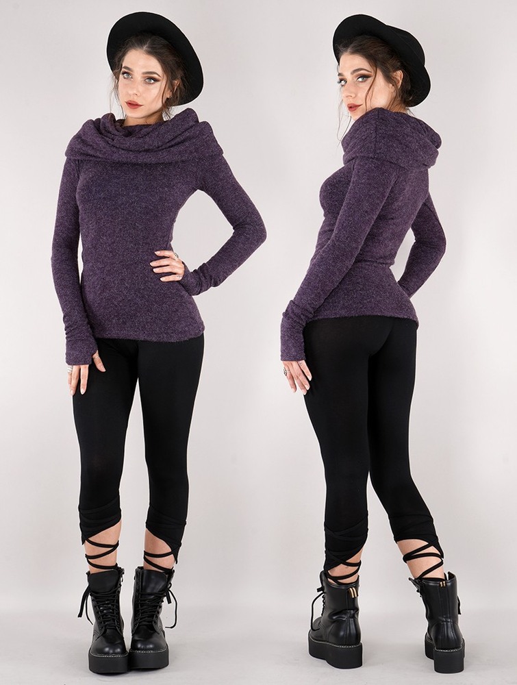 Purple Toonzshop Mantra Big Collar Sweater Women Sweater | 60745SFQK