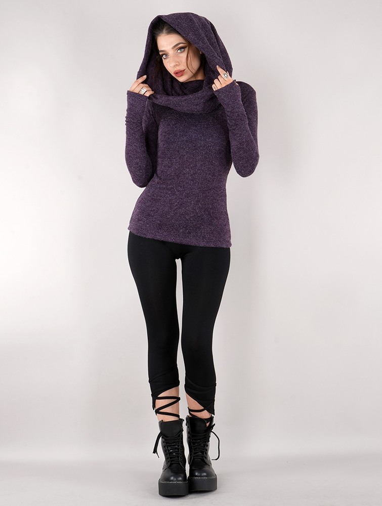 Purple Toonzshop Mantra Big Collar Sweater Women Sweater | 60745SFQK