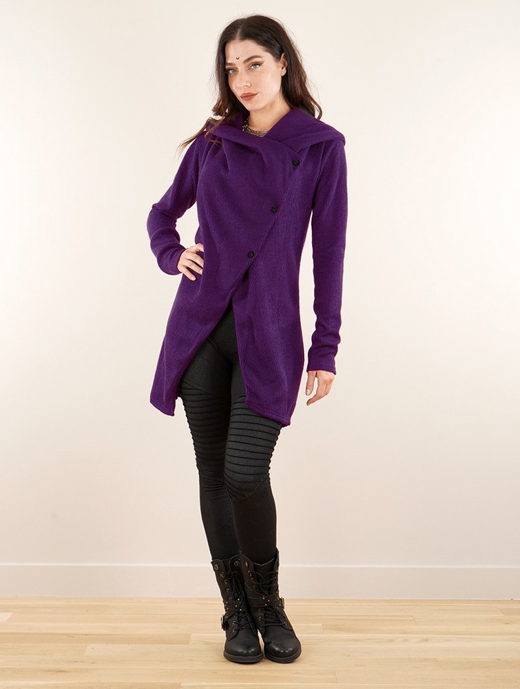 Purple Toonzshop Panimya Large Collar Crossed Front Jacket Women Jackets | 45078AXOI