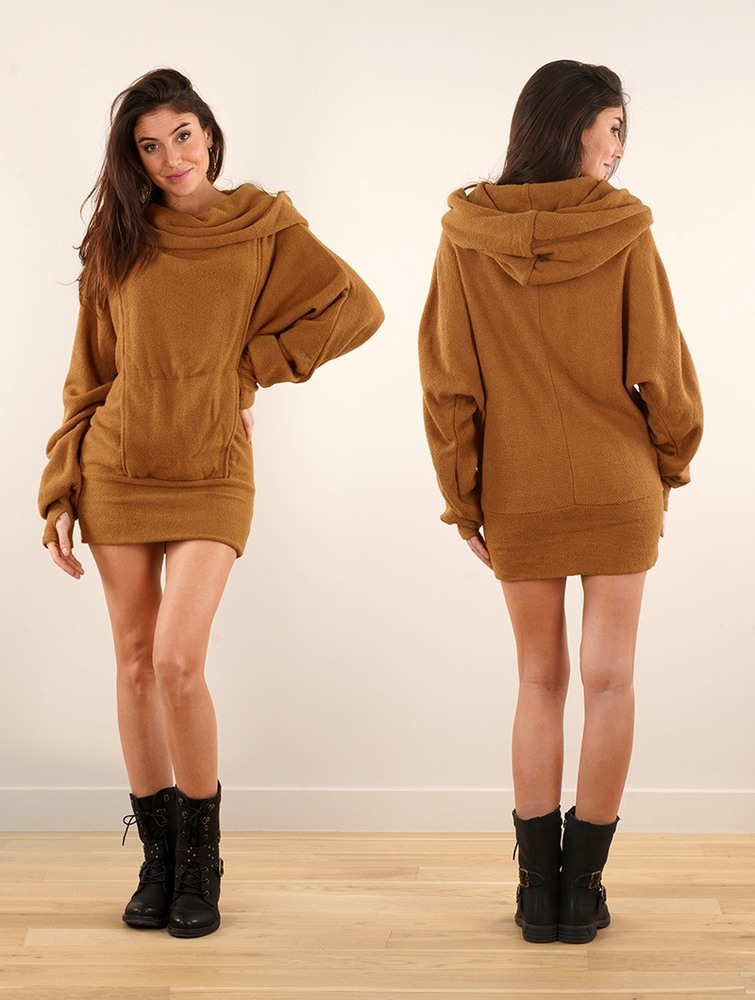 Rusty Toonzshop Helixx Retractable Hooded Long Sweater Women Sweater | 61843YIKT