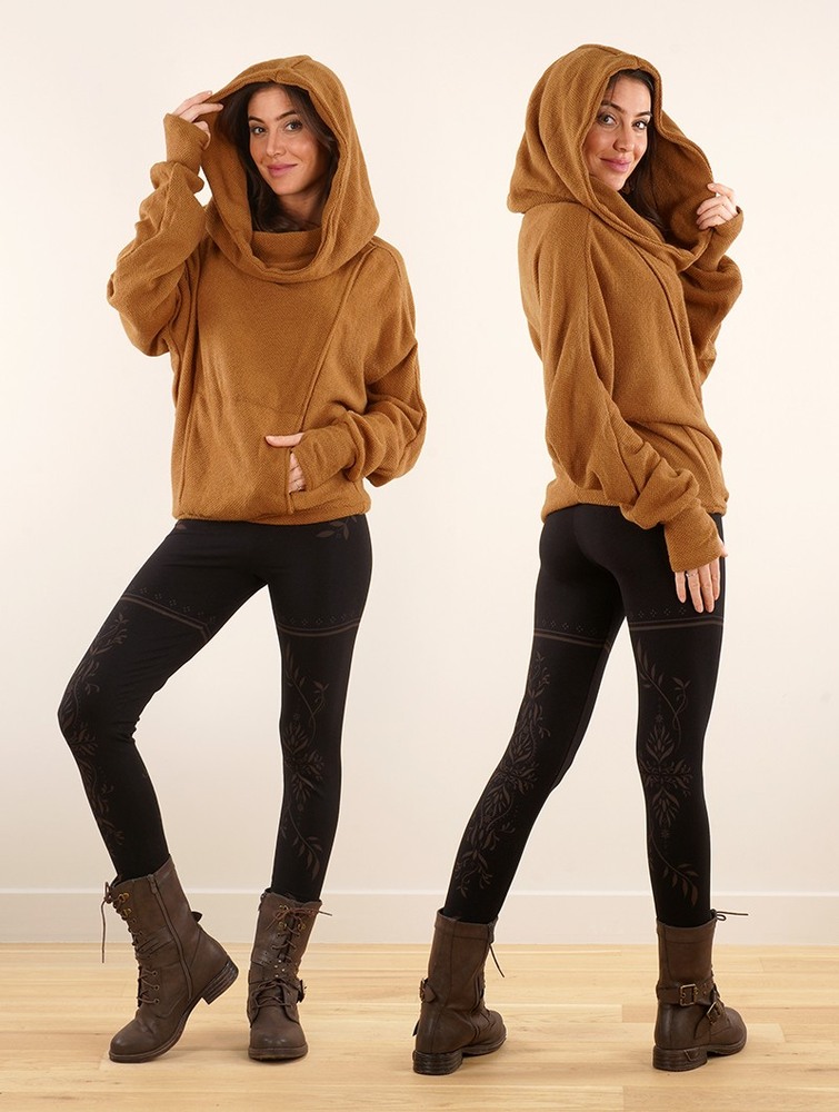 Rusty Toonzshop Helixx Retractable Hooded Long Sweater Women Sweater | 61843YIKT