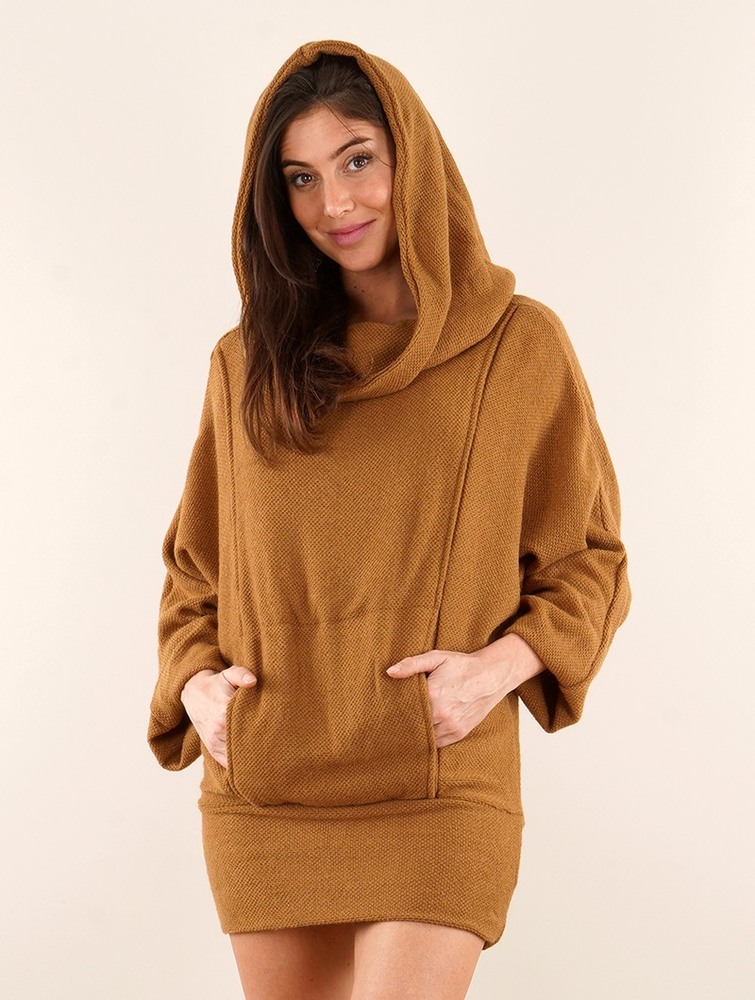 Rusty Toonzshop Helixx Retractable Hooded Long Sweater Women Sweater | 61843YIKT