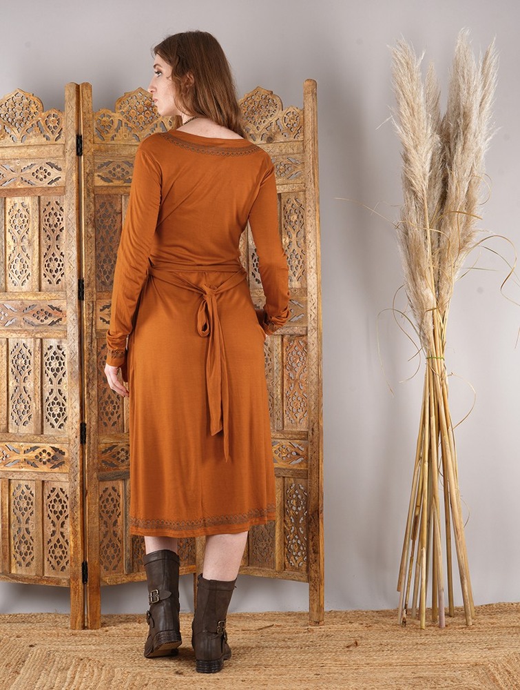 Rusty Toonzshop Irwaen Indie 2in1 Cardigan/Long Sleeve Midi Dress Women Dress | 45278LXBT