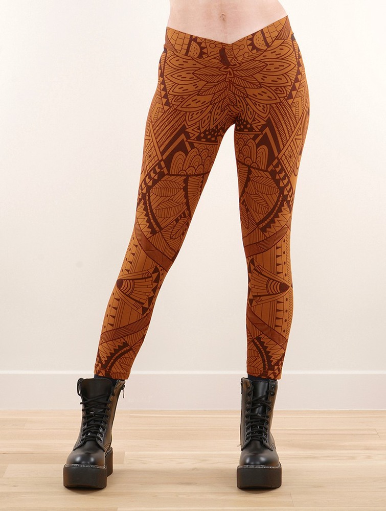 Rusty Toonzshop Rinji Africa Printed ¾ Leggings Women Leggings | 90273ETGV