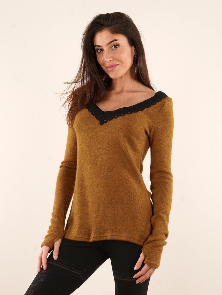 Rusty Toonzshop Ysälys Reversible Crochet-neck Sweater Women Sweater | 92453WKLP