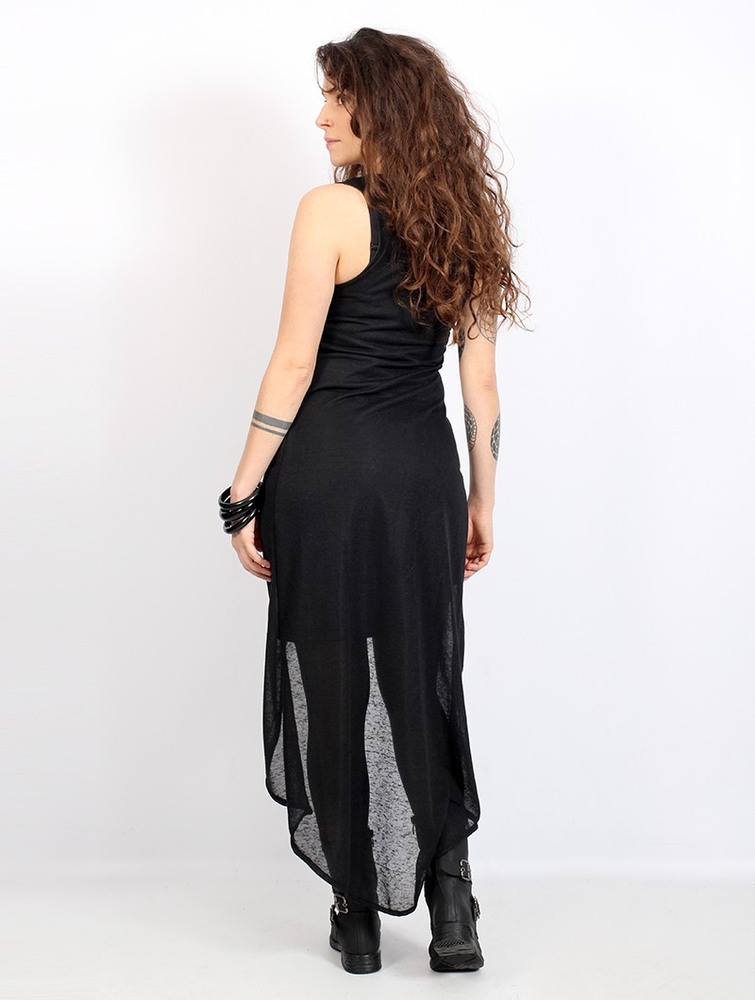 Semi sheer black Toonzshop Marrakech Sleeveless Long Vest Women Vest | 97465ICRJ