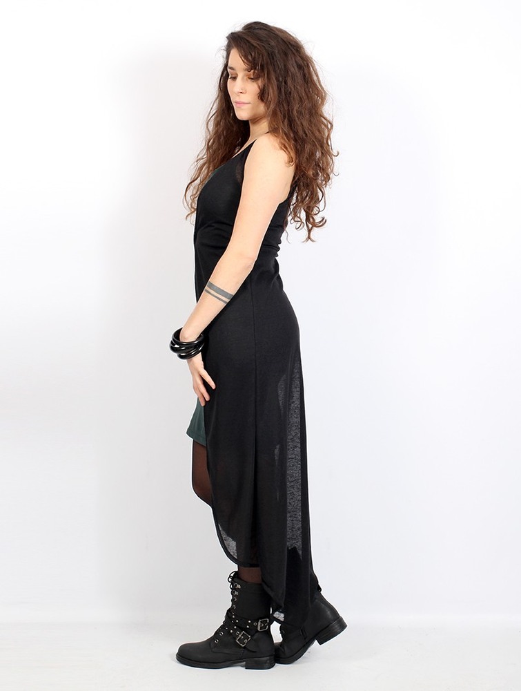 Semi sheer black Toonzshop Marrakech Sleeveless Long Vest Women Vest | 97465ICRJ