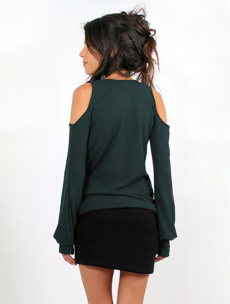 Teal Toonzshop Elixir Bare Shoulder Pullover Women Pullover | 29316ZBCM