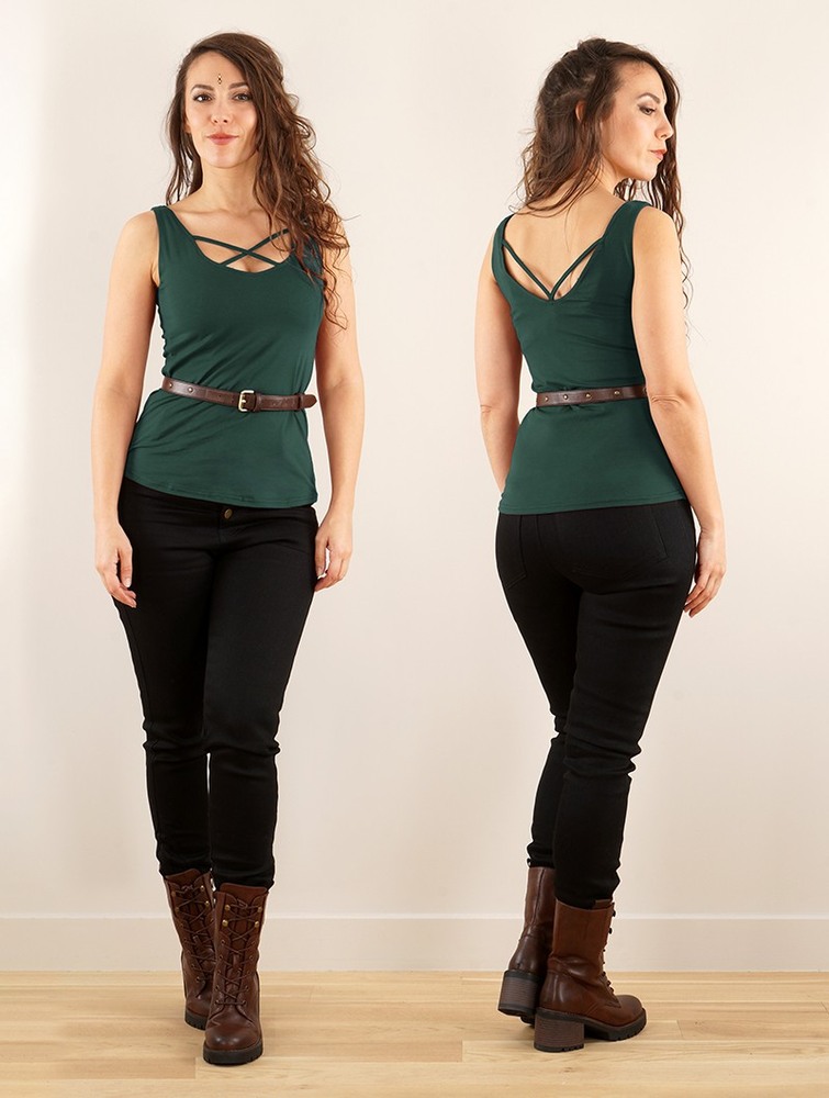 Teal Toonzshop Full Moon Reversible Top Women Tops | 35901FCZV