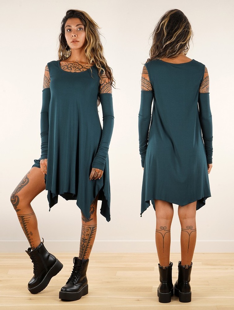 Teal Toonzshop Luinila Short Dress With Detachable Sleeves Women Dress | 38461IRTB