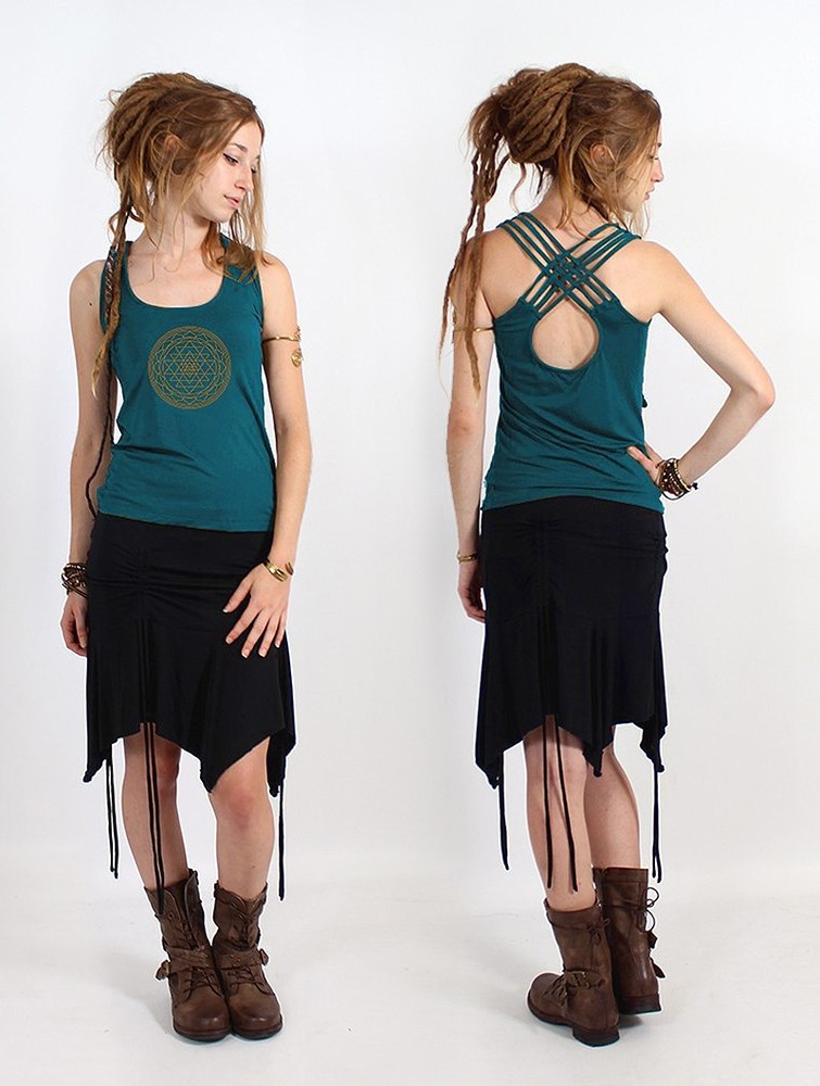 Teal Toonzshop Sacred Geometry Tank Top Women Tank Top | 50216RXGZ