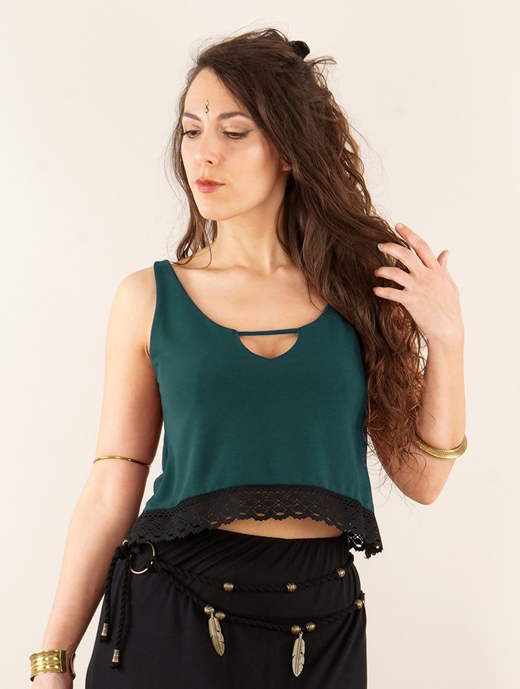 Teal Toonzshop Öde Reversible Short Sleeve Top Women Tops | 84716KCOM