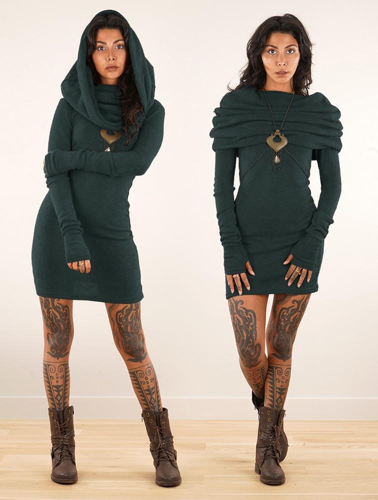 Teal blue Toonzshop Mantra Sweater Dress Women Dress | 53028TVAD