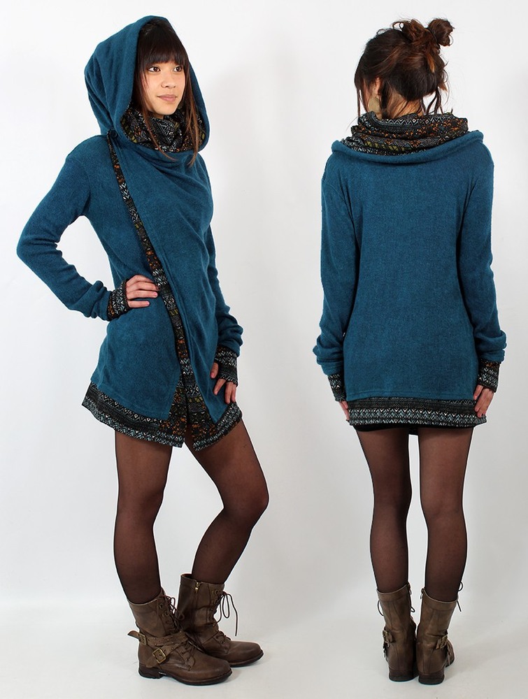 Teal blue Toonzshop Namkha Sibiu Cardigan Women Cardigan | 70139QAXR